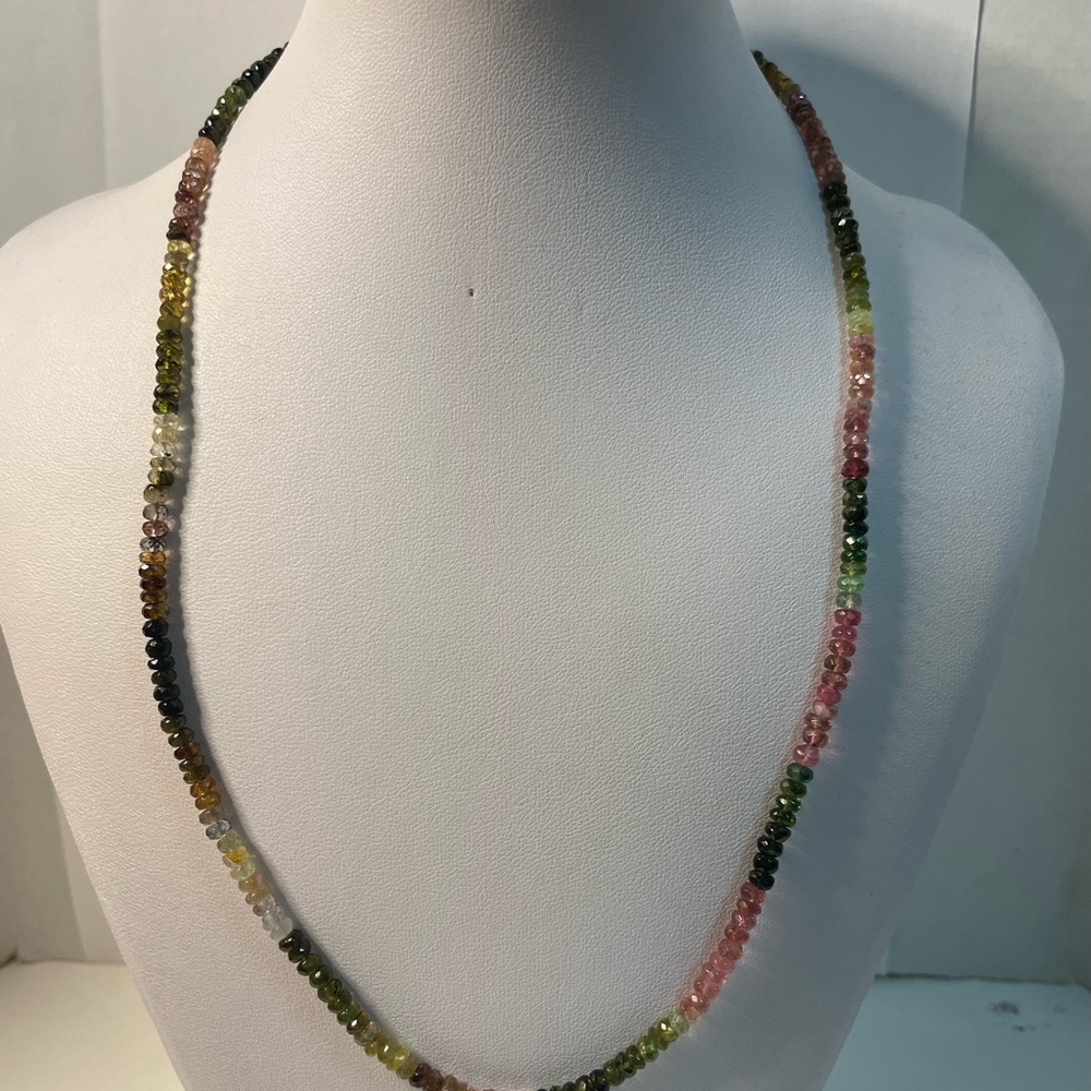 Wateremelon Tourmaline Necklace 4mm